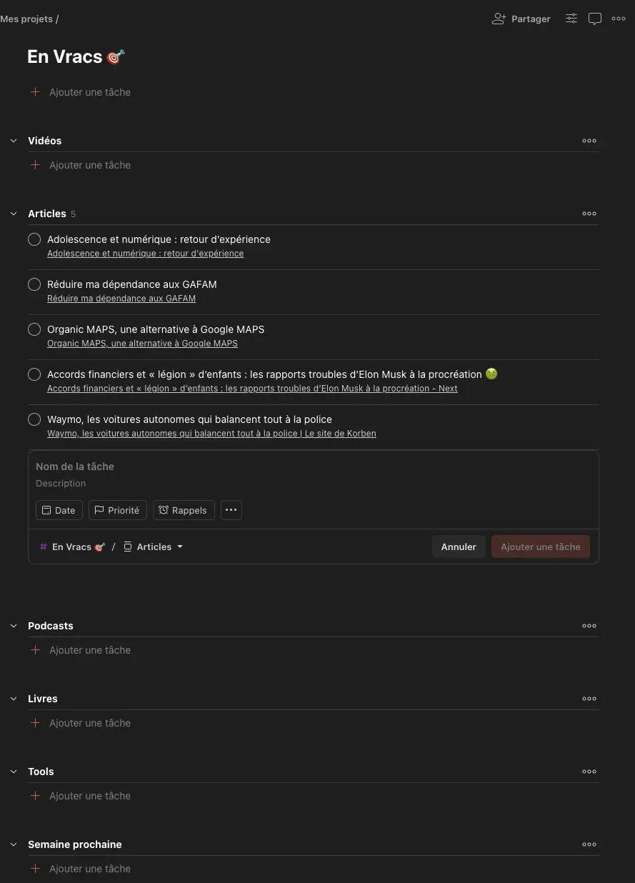 TodoIst EnVracs